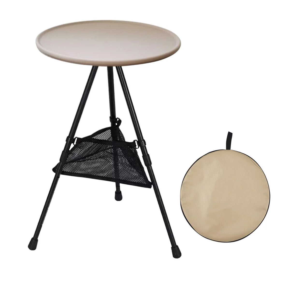folding desk,Foldable Picnic Table Camping Folding Table,Outdoor Round Table Small Tea Coffee Table,Lightweight Beach Table Patio Dining Side Table,Fishing Tent Garden Table with Mesh Pocket