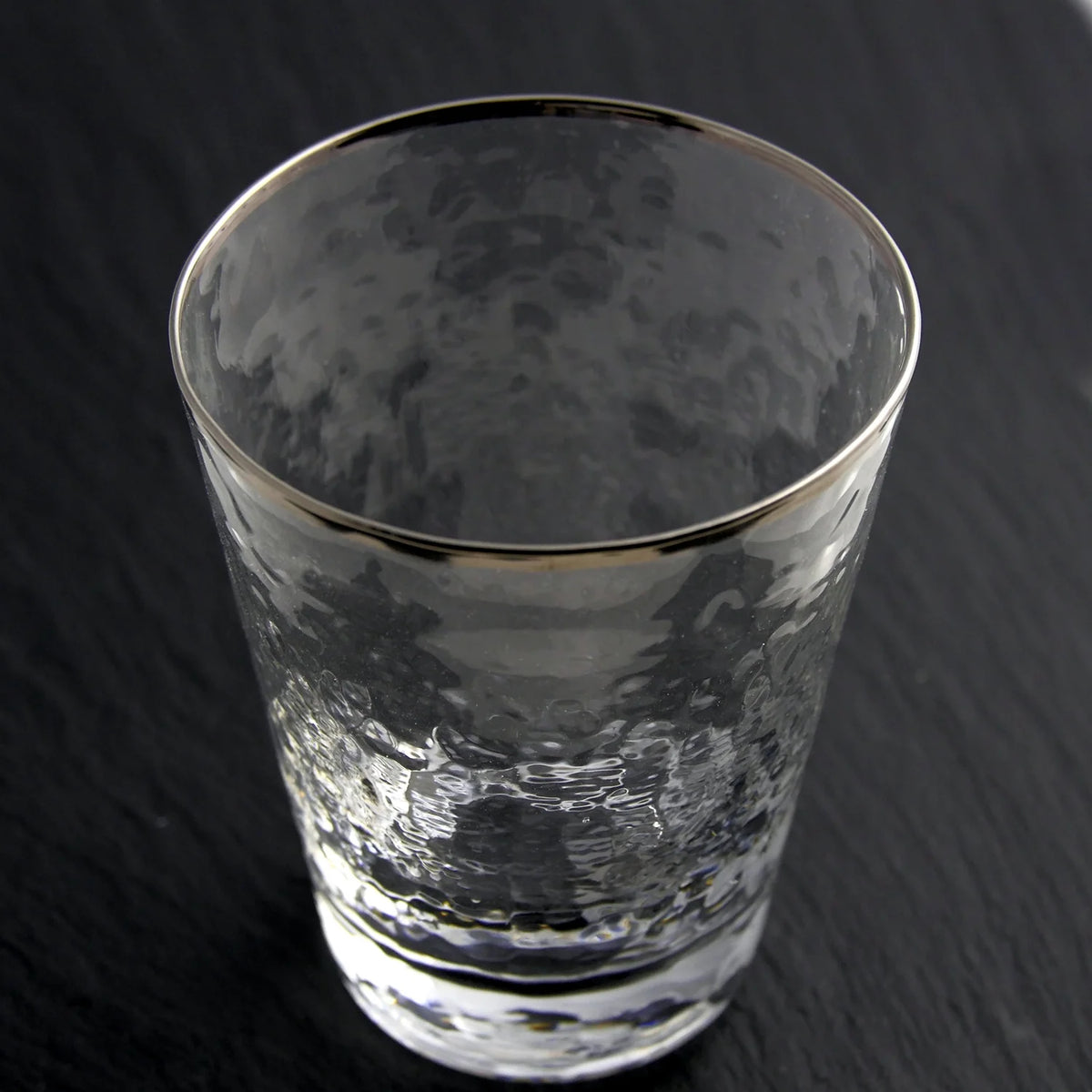 Split P Metallic Rim Double Old Fashioned Set – Silver