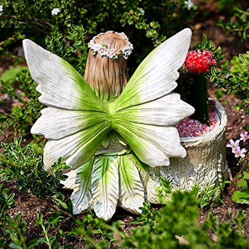 Fairy Planter Flower Pots, Girl Succulent Plant Pot Garden Figurine Outdoor for Patio Lawn Yard Decoration, Hand Painted Resin Figurines, 11.2 inch H