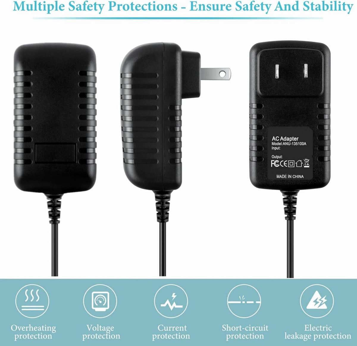 9V AC Adapter Charger Compatible with Zoom Effects MS-100BT MRS-4 MRS-8 Guitar Pedal Power Supply 8 Way Daisy Chain Cable Cord