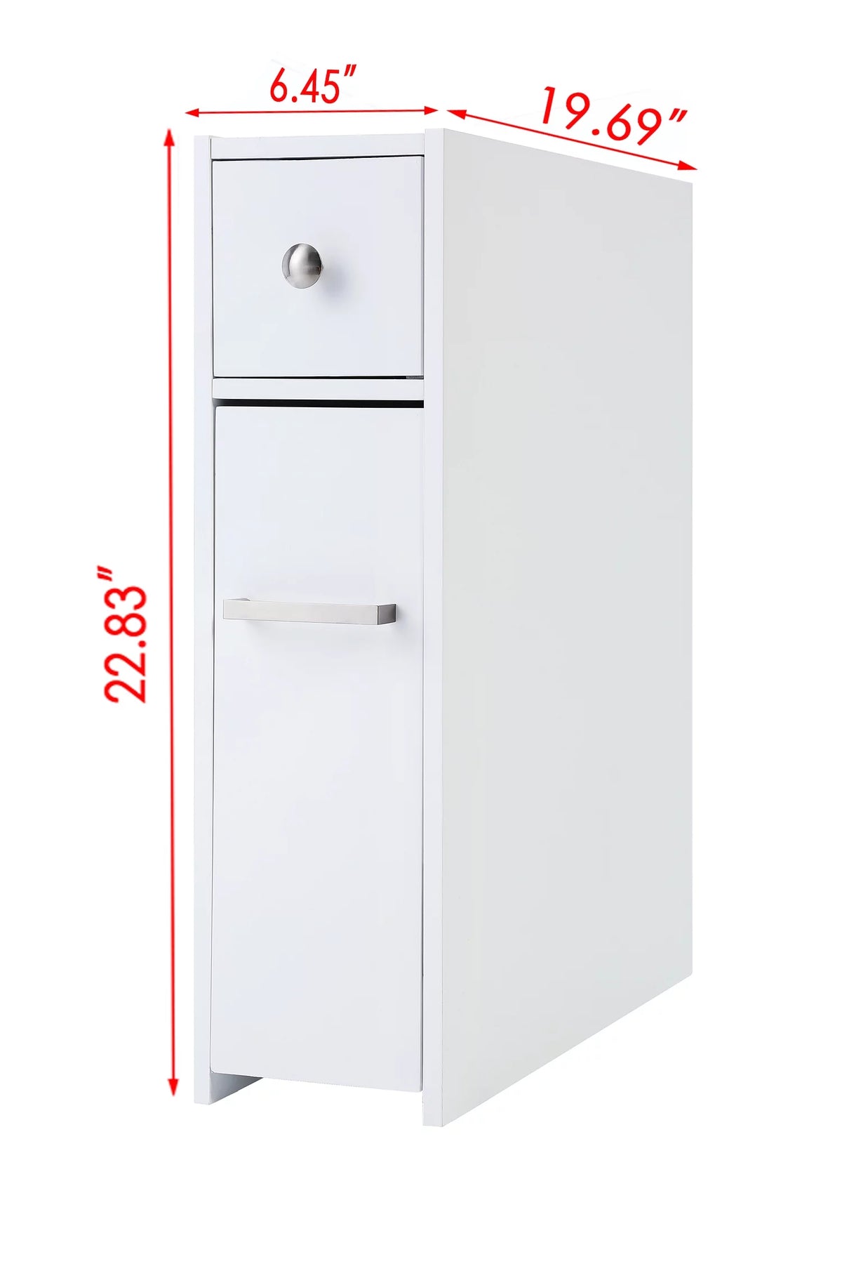 Spirich Home Slim Bathroom Storage Cabinet, Free Standing Toilet Paper Holder, Bathroom Cabinet Slide Out Drawer Storage,White