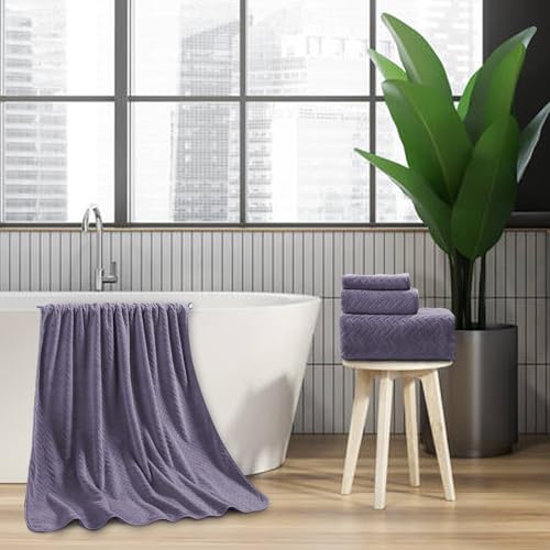 4 Pack Large Bath Towels Set 35×70 Black Oversized Bath Sheet Chair Towels, 600 GSM Ultra Soft & Absorbent Towels for Bathroom, Quick Dry Towel for Gym Hotel Camp Pool