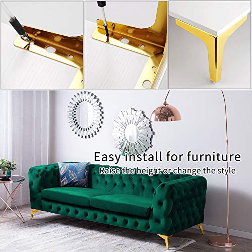 7 Triangle Furniture Legs,A Set of 4??Modern Metal Diamond Triangle Furniture Feet DIY Replacement Gold for Cabinet Cupboard Sofa Table Couch legs Couch Chair Legs (7 / 17.5cm, Golden)