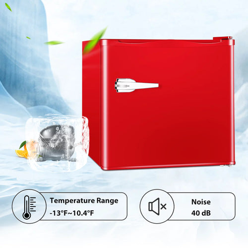 Auseo Mini Upright Freezer Compact Refrigerators??1.2Cu.ft Small Stand up Freezer for Home Office, Red