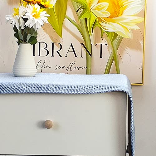 Bedside Tablecloth Nightstand Runner Dust Cover, Tech-Cloth Shine Mesh Table Cloth, Fashion Modern Small Table Runner for End, Side, Night Stand, Dresser, Furniture (Gold,15.7??35.4 Inch)