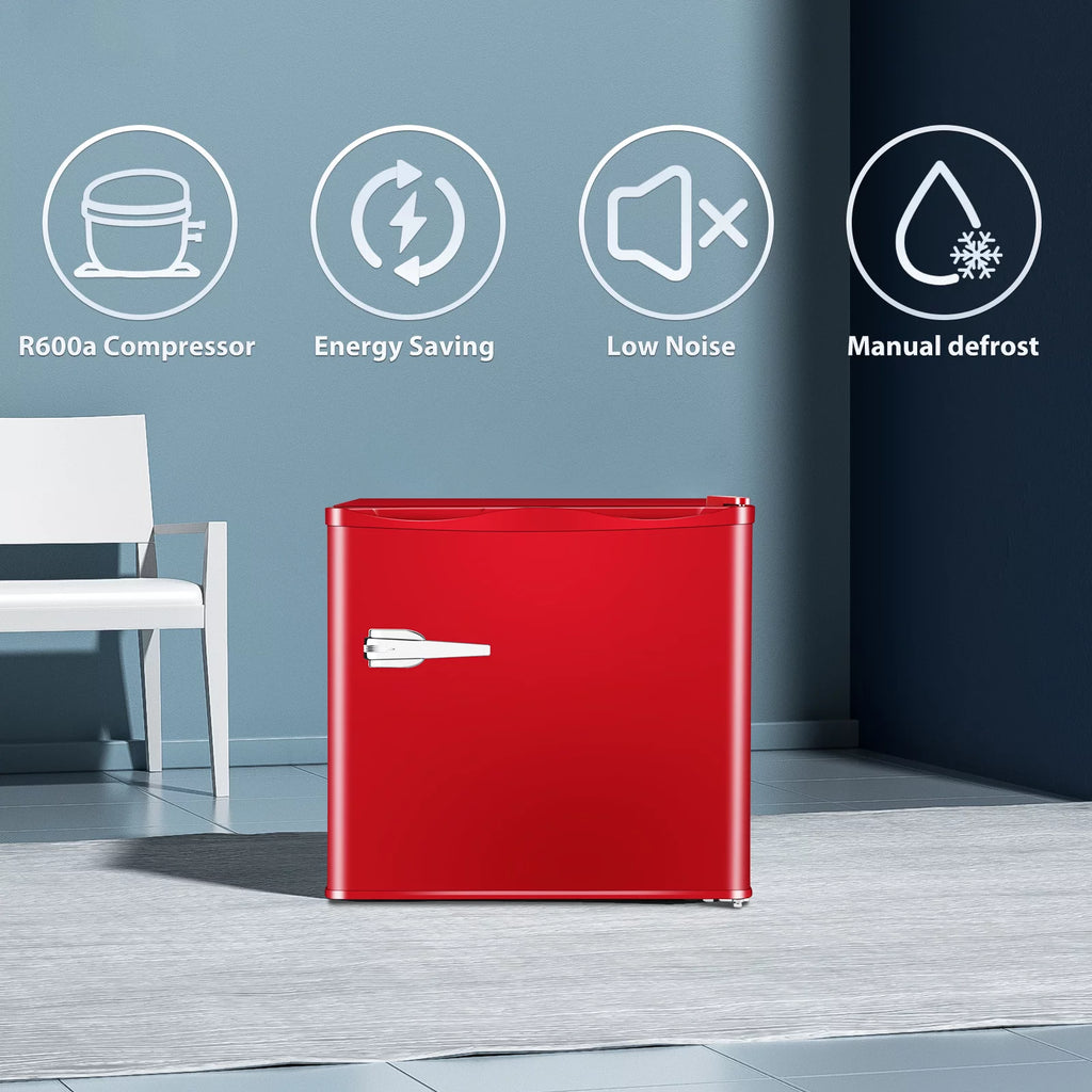 Auseo Mini Upright Freezer Compact Refrigerators??1.2Cu.ft Small Stand up Freezer for Home Office, Red