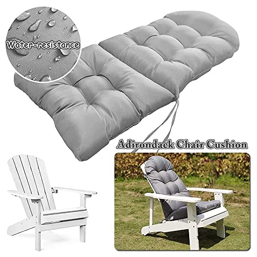 Adirondack Chair Cushion, High Back Indoor Outdoor Patio Tufted Lounge Cushion, Waterproof & Uv-Resistant Seat Pads for Patio Lawn Furniture,Gray