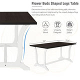 Wood Dining Table Set for 6 with 4 Upholstered Chair & 1 Bench, Mid-Century Modern Dining Room Table Set with Chairs Dinner Table Set for Dining Room, Kitchen, Natural